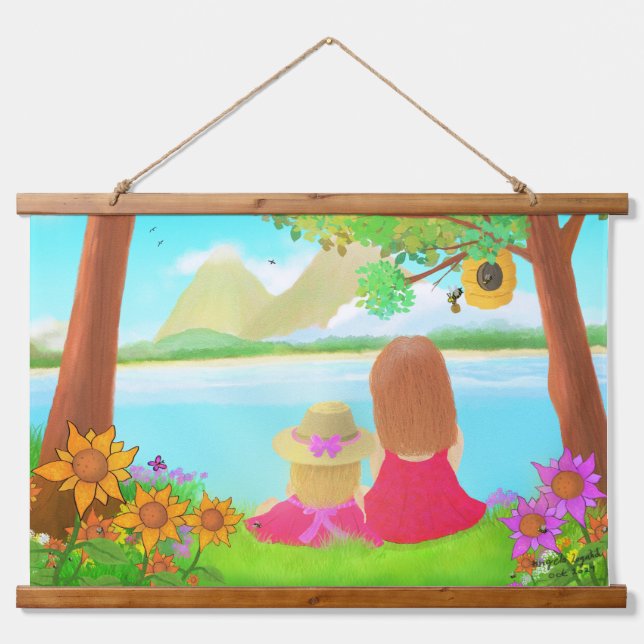 Tapisserie Suspendue Dream View Wood Hanger Wall Tapestry (Devant)