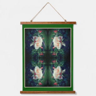 Tapisserie Suspendue Dreamy Peach Rose Et Buds Abstrait
