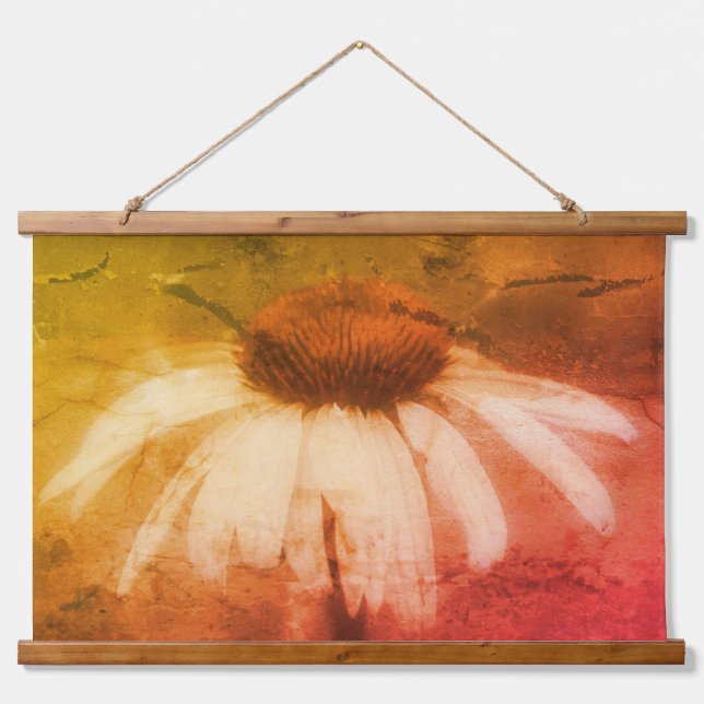 Tapisserie Suspendue Echinacea Conflower Daisy Abstrait détendu (Devant)