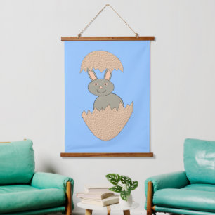 Tapisserie Suspendue Écouter du lapin de l'Oeuf Étrange