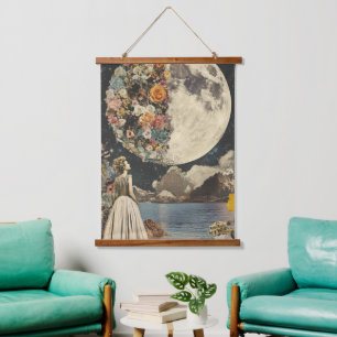 Tapisserie Suspendue Élégance Lune - Femme avec Lune (2)