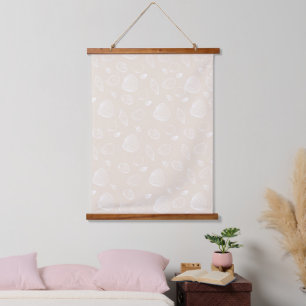 Tapisserie Suspendue Elégants coquillages blancs Motif beige