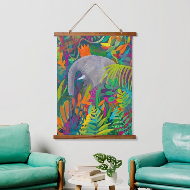 Tapisserie Suspendue Eléphant de la jungle (Salon)