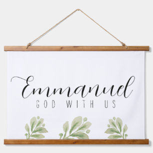 Tapisserie Suspendue Emmanuel God With Us Watercolor Feuilles Soll