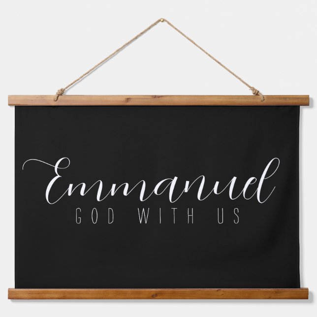 Tapisserie Suspendue Emmanuel God With Us Wood Scroll Accroché Tapestry (Devant)