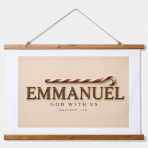 Tapisserie Suspendue EMMANUEL Matthieu 1:23 Noël Crème Chaude
