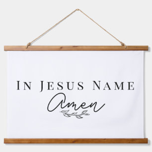 Tapisserie Suspendue En Jésus Nom Amen Bible Citation Wood Soll
