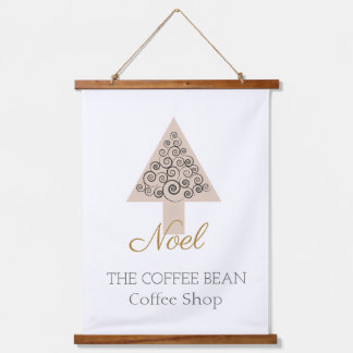 Tapisserie Suspendue Enseigne commerciale moderne de café de Noël