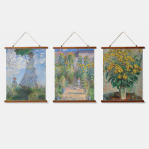 Tapisserie Suspendue Ensemble de 3 célèbres Peintures Claude Monet Wall