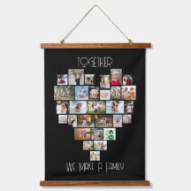 Ensemble Family Heart Shape 29 Photo Collage noir
