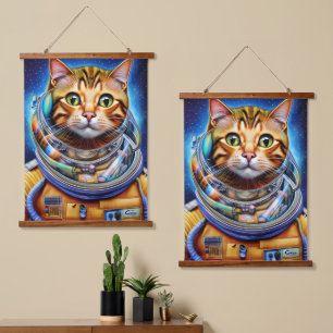 Tapisserie Suspendue Espace adorable Chat Art Abstrait