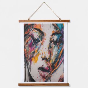 Tapisserie Suspendue Expression Abstraite vive - Tombant dans l'art de 