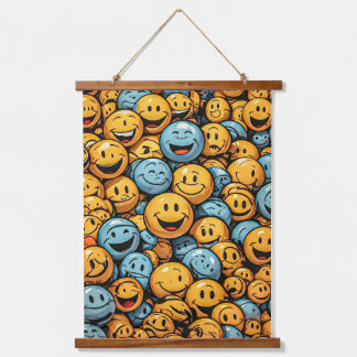 Tapisserie Suspendue Face À Emoji Joyeux Et Drôle