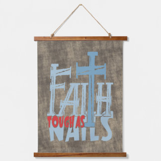 Tapisserie Suspendue Faith Tough As Nails Cross Christian Design