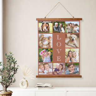 Tapisserie Suspendue Famille 10 Photo Collage Terracotta