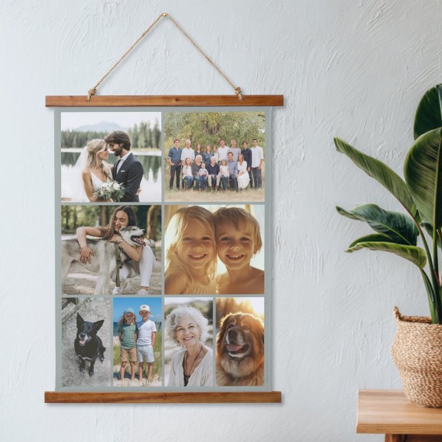 Tapisserie Suspendue Family Photo Collage 8 Images Custom (Créateur téléchargé)