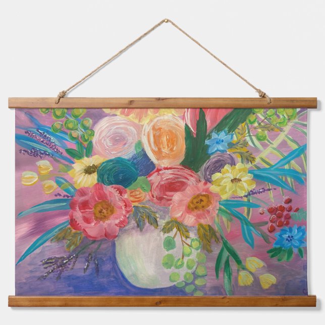 Tapisserie Suspendue Fancy Floral wall hanging (Devant)