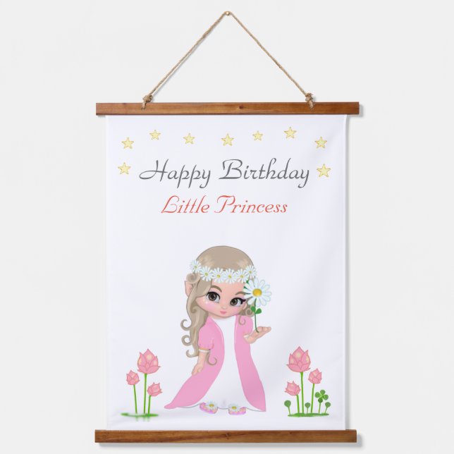 Tapisserie Suspendue Fée magique Princesse Fille fête d'anniversaire (Recto)