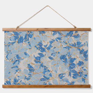Tapisserie Suspendue Feuille d'or bleue