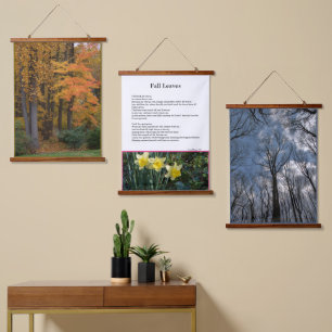 Tapisserie Suspendue Feuilles d'automne Poème Fleurs de printemps hiver