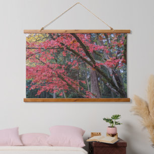 Tapisserie Suspendue Feuilles de Maple Rouges sur Arbre Botanique