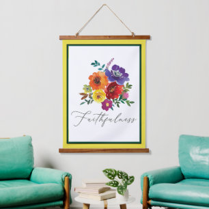 Tapisserie Suspendue Fidélité fleurs multicolores 