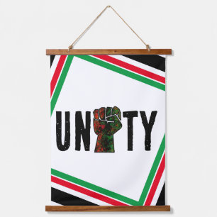 Tapisserie Suspendue fierté noire drapeau rouge vert poing panafricain 