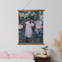 Filles Fleurs Lanternes Classique Art Vintage
