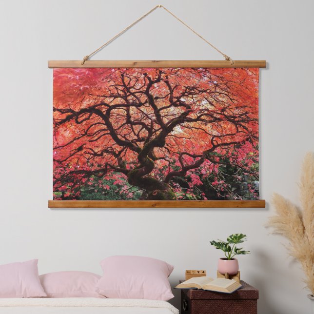 Tapisserie Suspendue Flaming Gnarly Japanese Maple Tree (Chambre à coucher)