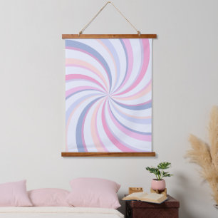 Tapisserie Suspendue Flèches bleu rose pêche