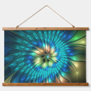 Tapisserie Suspendue Fleur de fantaisie lumineuse, fractale abstraite c
