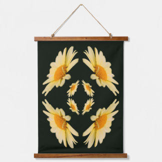 Tapisserie Suspendue Fleur de marguerite jaune en gros plan abstrait