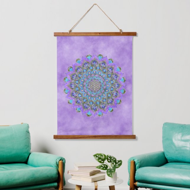 Tapisserie Suspendue Fleur De Vie - Mandala India Style 2 (Salon)