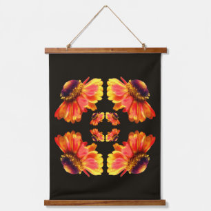 Tapisserie Suspendue Fleur de Zinnia Rêveuse Art Abstrait