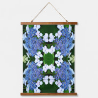 Fleur d'hortensia à dentelle bleue abstraite