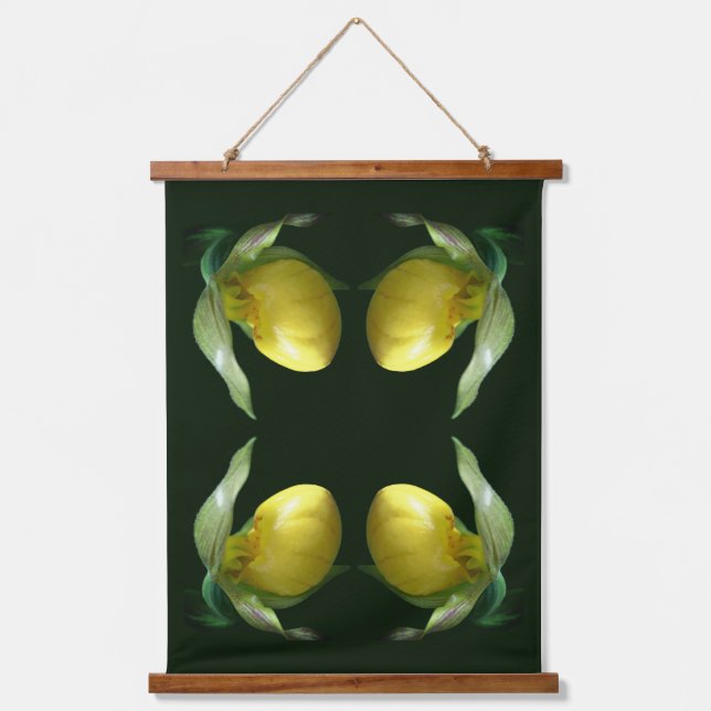 Tapisserie Suspendue Fleur d'orchidée de chèvre jaune sauvage Abstraite (Recto)