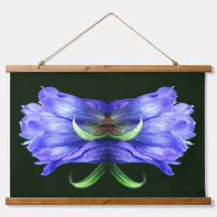 Tapisserie Suspendue Fleur Gentienne Bleue Art Abstrait