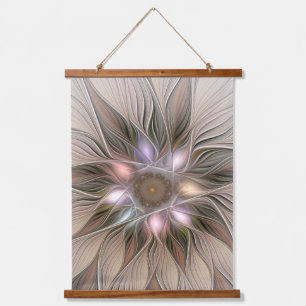 Tapisserie Suspendue Fleur joyeuse abstraite beige marron floral fracta
