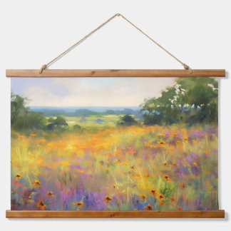 Tapisserie Suspendue Fleur sauvage d'été Paysage de la vallée Art