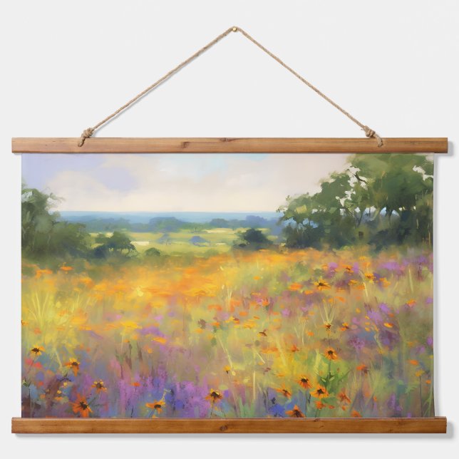 Tapisserie Suspendue Fleur sauvage d'été Paysage de la vallée Art (Devant)