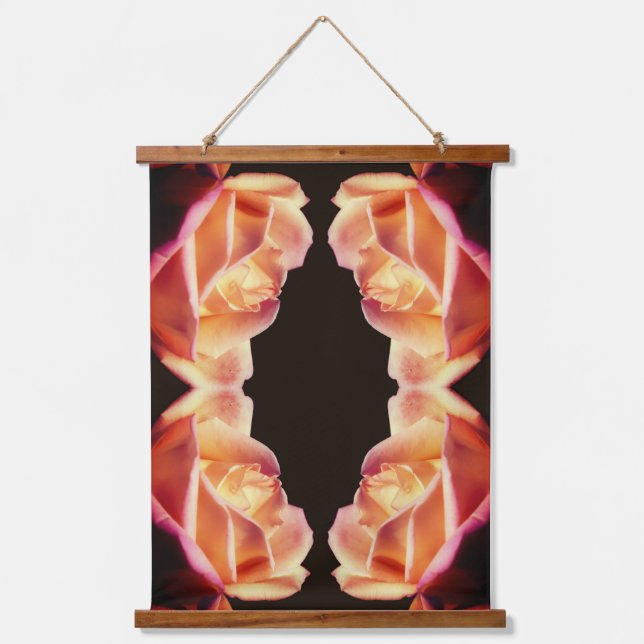 Tapisserie Suspendue Fleur teintée rose jaune Abstraite (Recto)