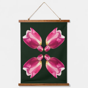 Tapisserie Suspendue Fleur Tulipe Rose Au Soleil Abstrait