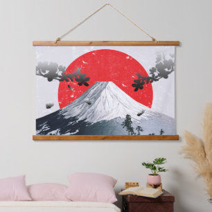 Tapisserie Suspendue Fleurs de cerisiers Mont Fuji Japon