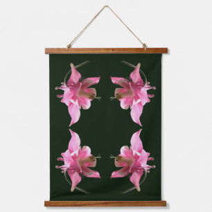 Tapisserie Suspendue Fleurs de colonnes roses Abstraites