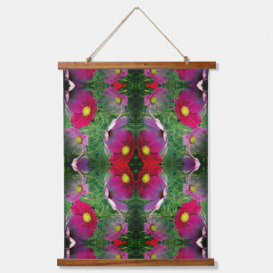 Tapisserie Suspendue Fleurs de Cosmos Motif Nature Abstrait