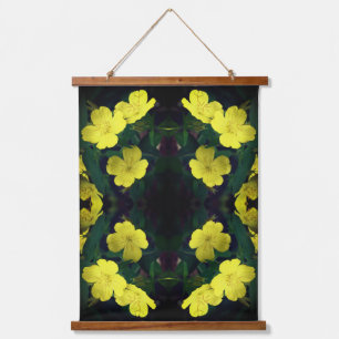 Tapisserie Suspendue Fleurs de géranium jaune Abstraites