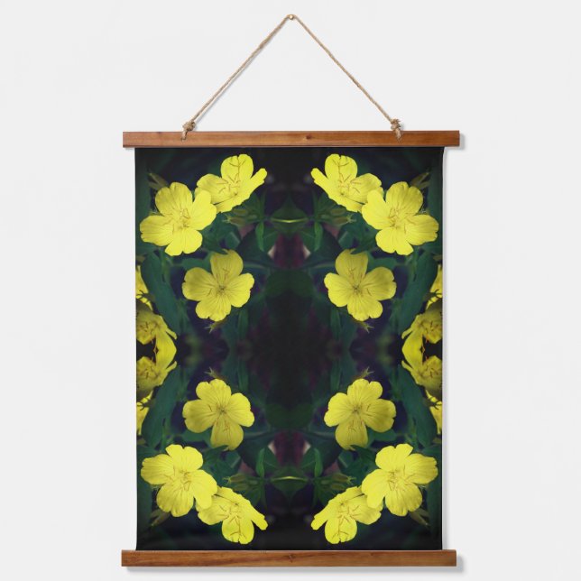 Tapisserie Suspendue Fleurs de géranium jaune Abstraites (Recto)