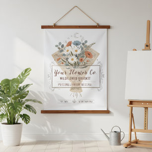 Tapisserie Suspendue Fleurs de pages de romans vintage sur mesure