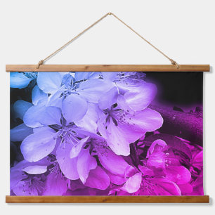 Tapisserie Suspendue Fleurs De Printemps En Noir Et Blanc Tinté