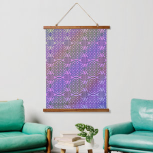 Tapisserie Suspendue FLEURS DE VIE - motif de grunge 3